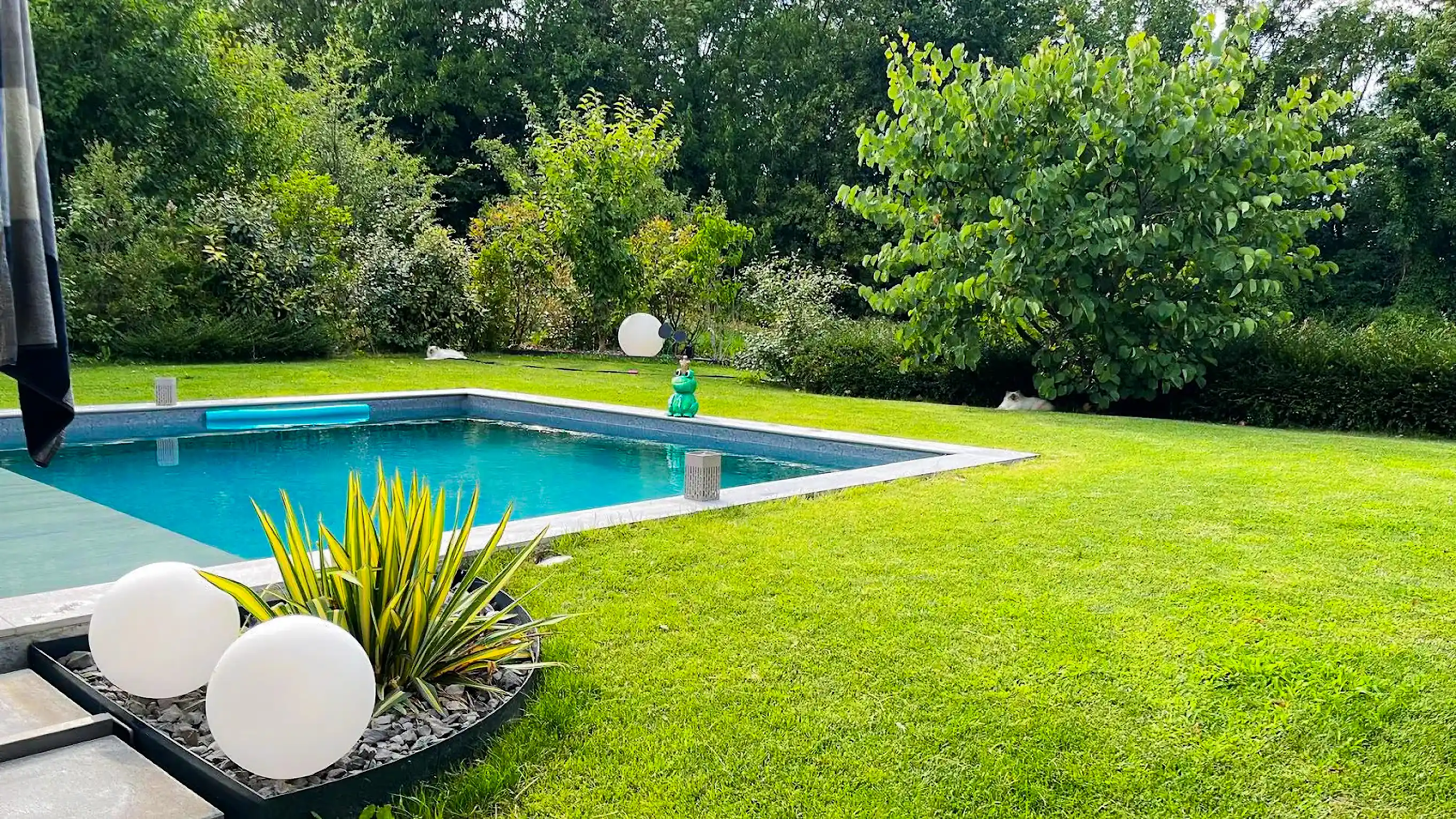 Réalisation paysagère Ledoux Paysage — piscine et pelouse